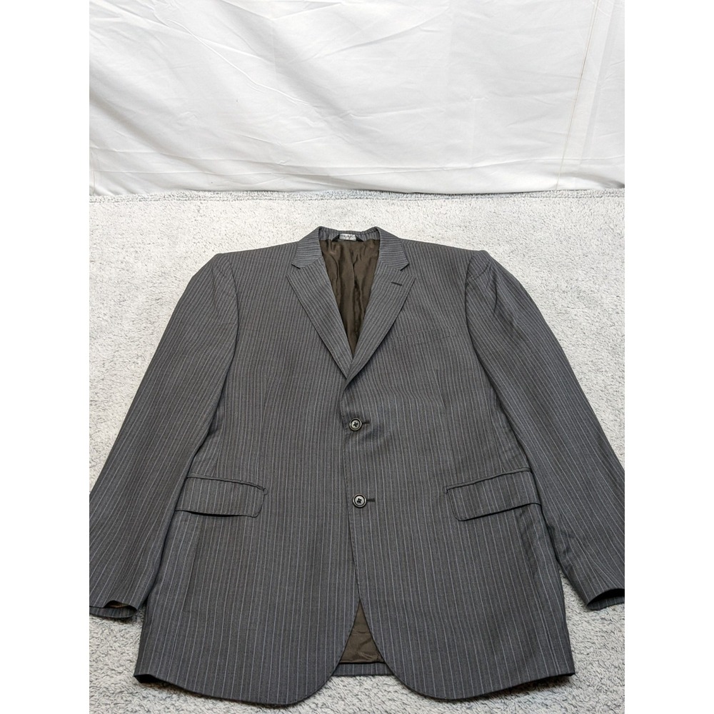 Ermenegildo Zenga Gray‎ Striped Wool Blazer Coat Jacket Blend Made in Italy 44L